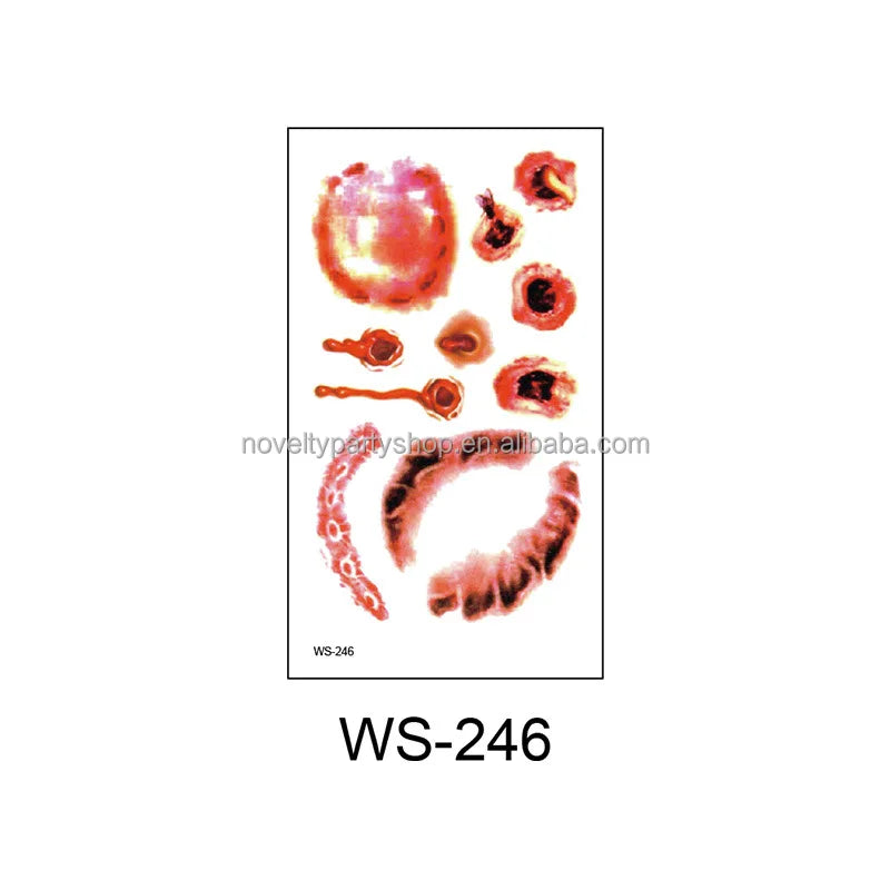 Halloween & Day of the Dead Halloween Makeup Fake Scar Tattoo Temporary Fake Bloody Wound Stitches Tattoo Stickers