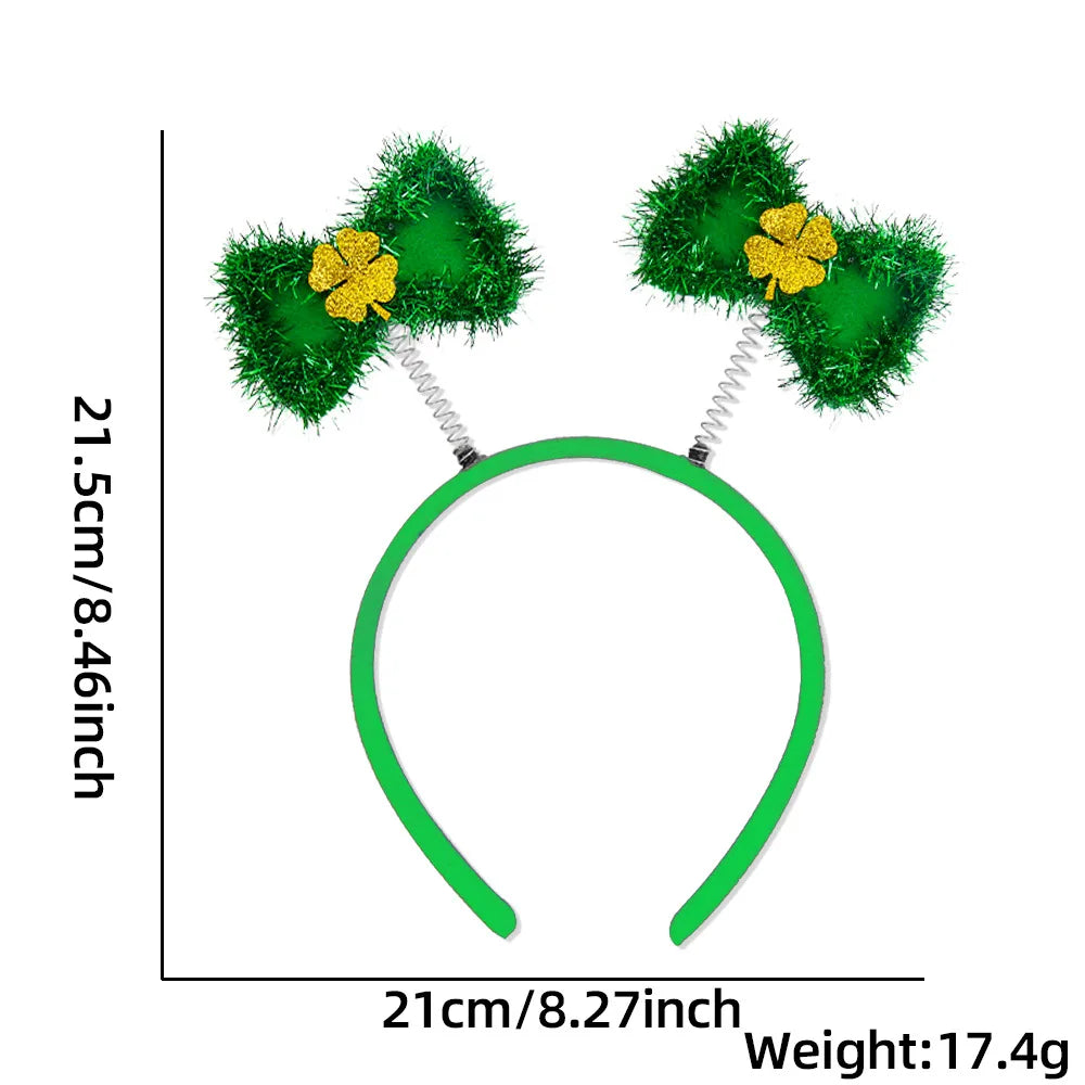 Easter and Thanksgiving 3 Irish Sequins St Patrick's Day Horseshoe Headband Carnival Headband Adult St Patrick's Day Cuckold Clover Headband