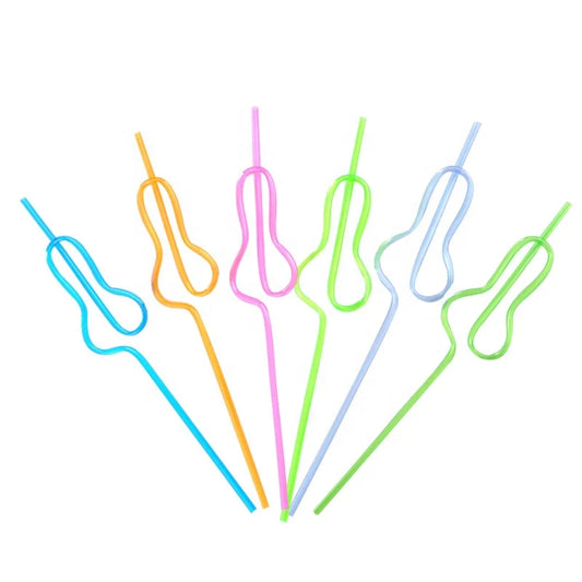 Bachelorette Party 1 Supplies Novelty Willie Shape Drink Straws Multi Colors Pet Penis Straws Wedding Bridal Decorations
