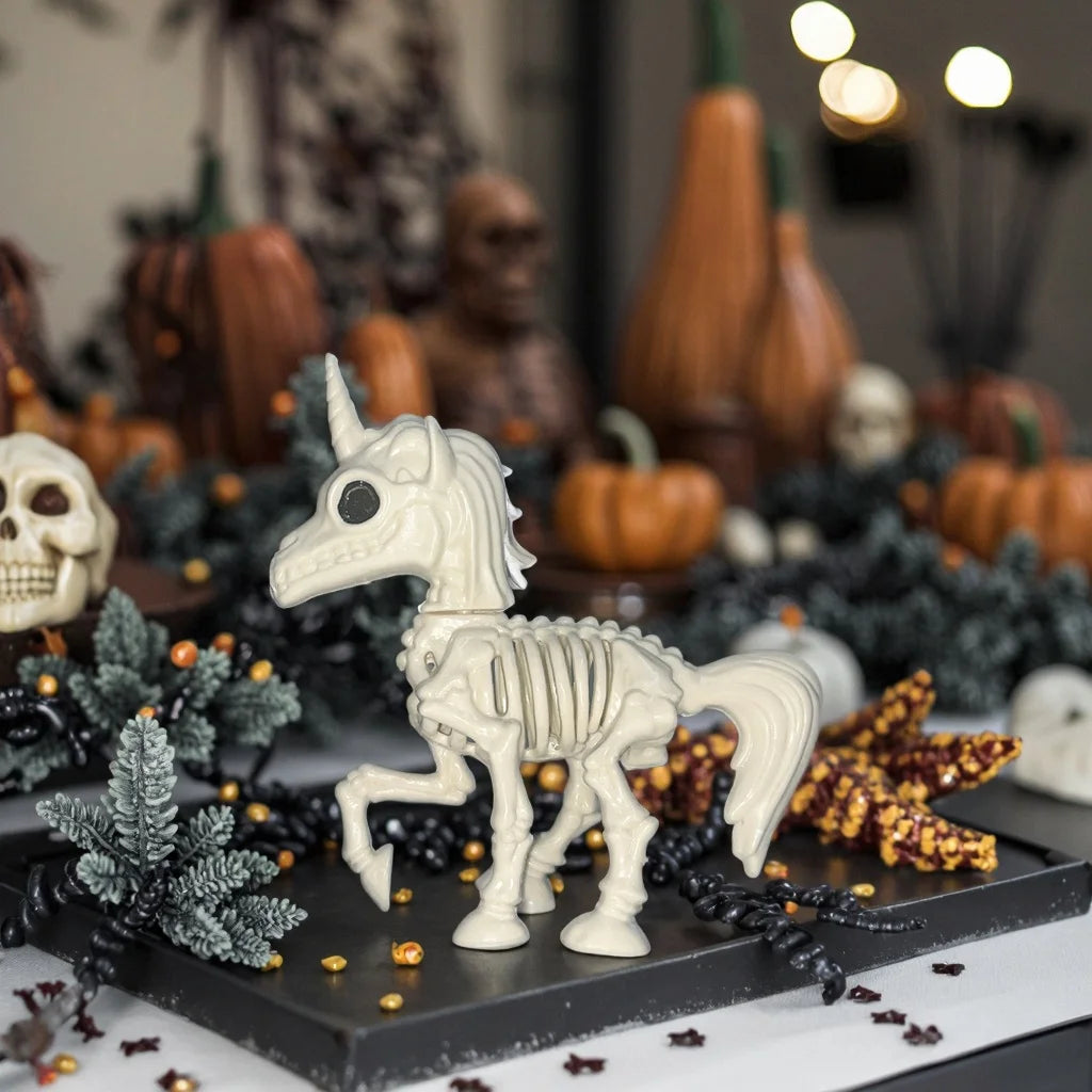 Halloween & Day of the Dead, Party Horror Skull Toys Halloween Tabletop Decoration New Design Unicorn Skull Decoration