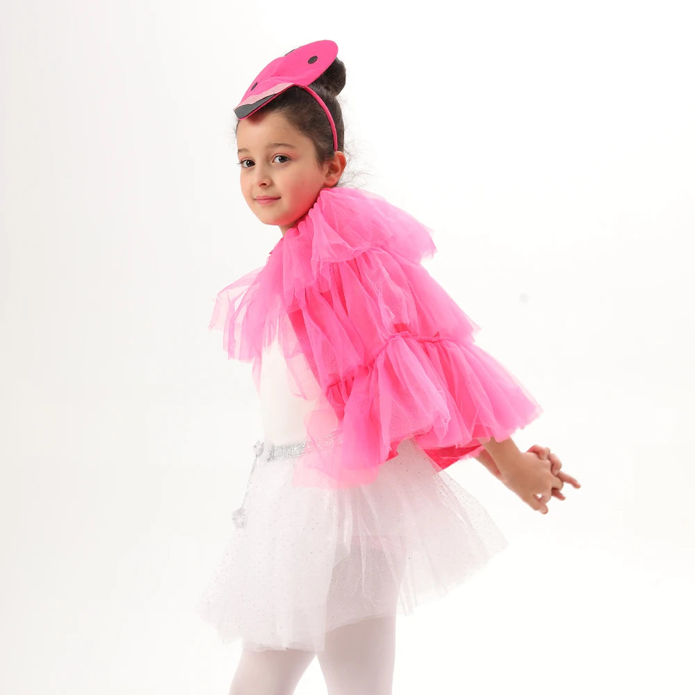 Festa de Aniversário 2 Atacado Rosa Flamingo Rosa Festa de Aniversário Vestir Menina Natal Halloween Cosplay Traje Tiara Saia 