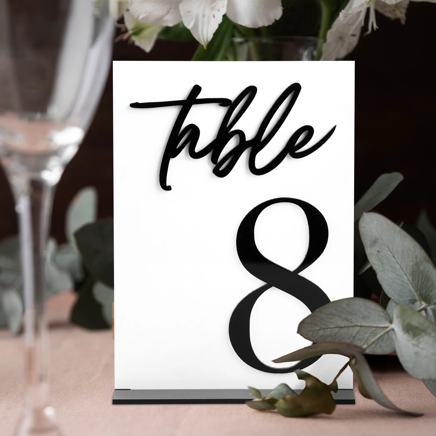1 Wedding parties, reception and event parties with 5 * 7 inch black acrylic table number restaurant ornament and signage holder