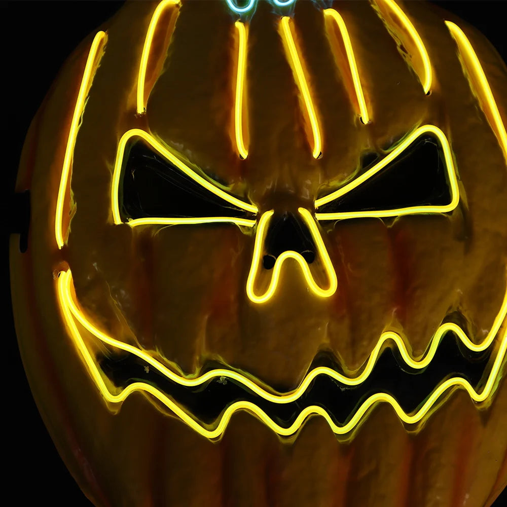 Halloween & Death Day Inventory Halloween Decorations Pumpkin Masks Led Halloween Pumpkin Neon Party Masks Mask Ball Halloween Pumpkin Masks