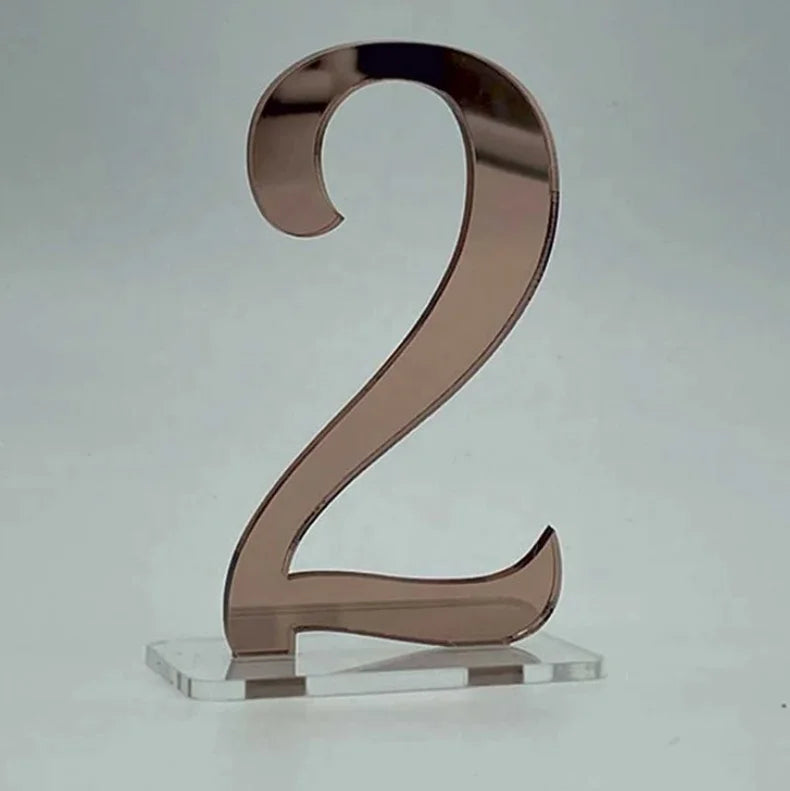 1 Wedding party custom wedding table number mirror acrylic table number logo