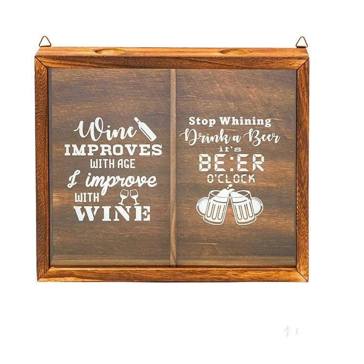 Wooden Crafts, Custom Shadow Boxes Wooden Wall Mounted Wine Bottles and Wine Cork Racks