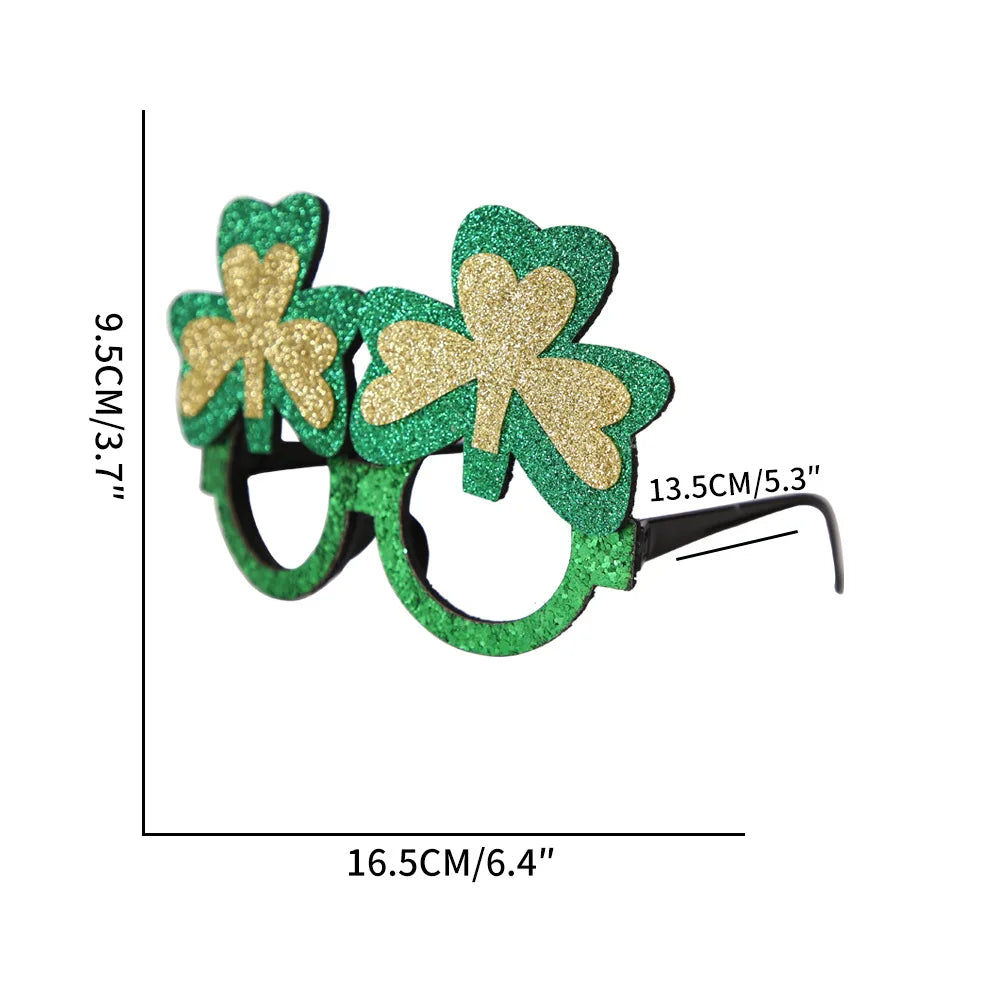 Easter and Thanksgiving 3 Irish Green Shamrock Shamrock Party Love Costume Accessories Eyeglass Frames Selfie Photo Booth Props St. Patrick's Day Glasses