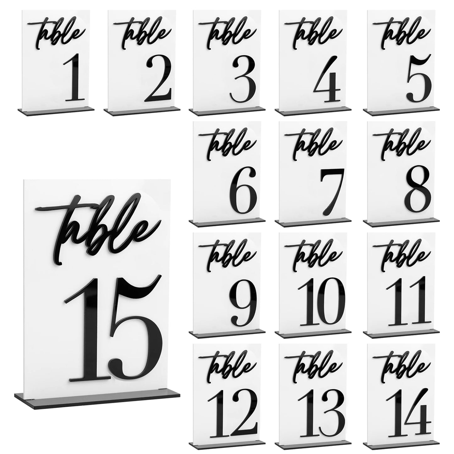 1 Wedding parties, reception and event parties with 5 * 7 inch black acrylic table number restaurant ornament and signage holder
