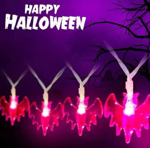 Halloween & Day of the Dead Light Emitting Diode 3M 20 Lights Battery with Flash Halloween Festival Room Outdoor Party Decorations Hanging Halloween Bat Decorations Light Strings
