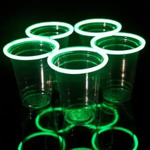Birthday Party 2 Glow in the Dark Party Supplies Disposable Glow Party Cups 16oz 20 Clear Plastic Cups