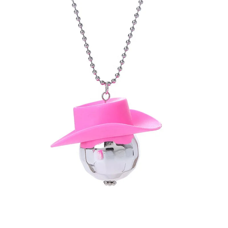 Bachelorette Party 1 Pink Cowgirl Bachelor Disco Party Loves 1970s Disco Accessories Mini Disco Ball Necklace