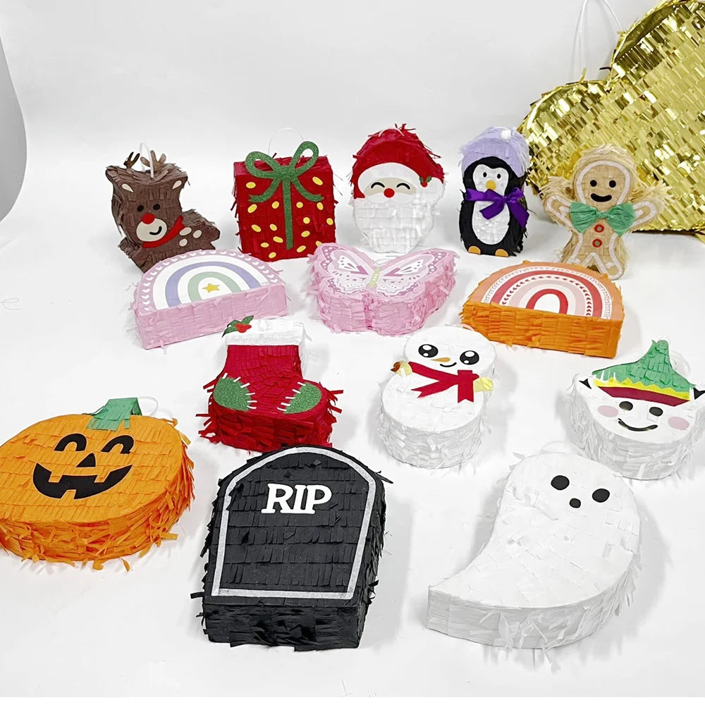 Birthday Party Multi-Style Mini Pinata Party Favorites Halloween Pumpkin Tear Ghost Christmas Stockings Snowman Mini Pinata Party Favorites