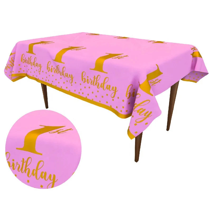 Birthday Party 2 new crown number 1 year old hot-selling film paper tray tissue paper baby birth party tableware set