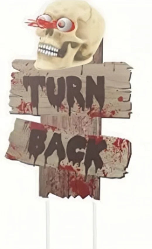 Halloween & Death Day Road Signs Custom Outdoor Decorations Bloody Horror Rippled Yard Signs Ghost Warning Pile Halloween Decorations