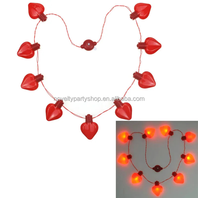 Wedding Party 0 Novelty Heart Bulb Item Shining Heart Necklace Light Emitting Diode Lighting Heart Necklace