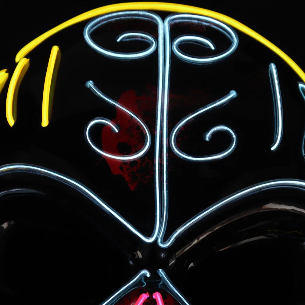 Halloween & Death Day New Halloween Ornaments Light Emitting Mask Party Makeup Light Emitting Diode Halloween Decoration Party Mask