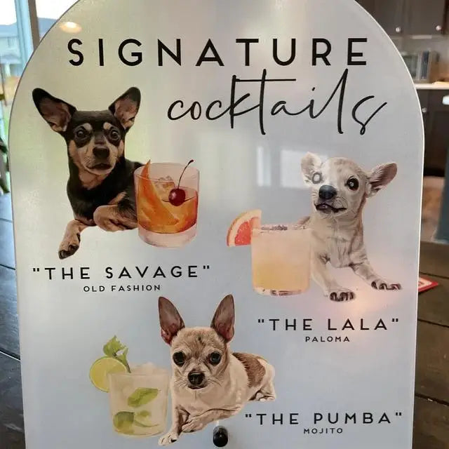 1 Wedding Party, Signature Cocktail Frosted Acrylic Wedding Bar Logo Custom Wedding Bar Logo Personalized Bar Drink Logo Menu After Party