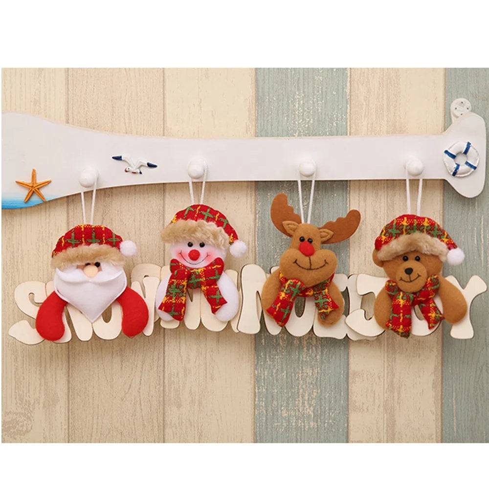 Christmas tree accessories doll dancing old man snowman deer bear fabric hanging gifts door wall hanging accessories