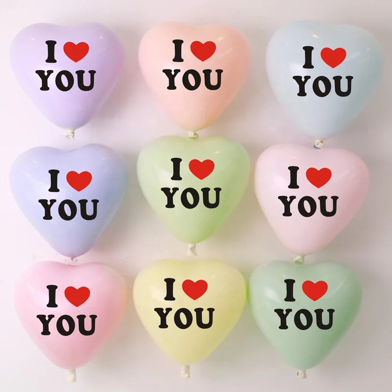 Wedding Party 0 Wholesale Thickened Heart I Heart You Love Balloons Wedding Proposal Heart Printed Balloons Valentine's Day Balloons
