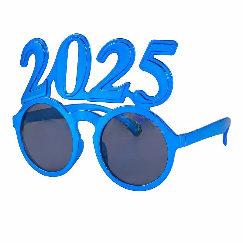 New Year's Eve, New Year's decoration, New Year's glasses electroplating flash new digital shiny glasses funny, the delivery will automatically adjust the latest number of years