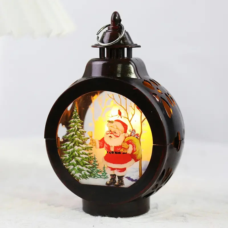 Light Emitting Diode Christmas Plastic Lantern Candlestick Light Emitting Diode Light Night Light Snowman Decoration Christmas Tabletop Light Emitting Diode Lantern