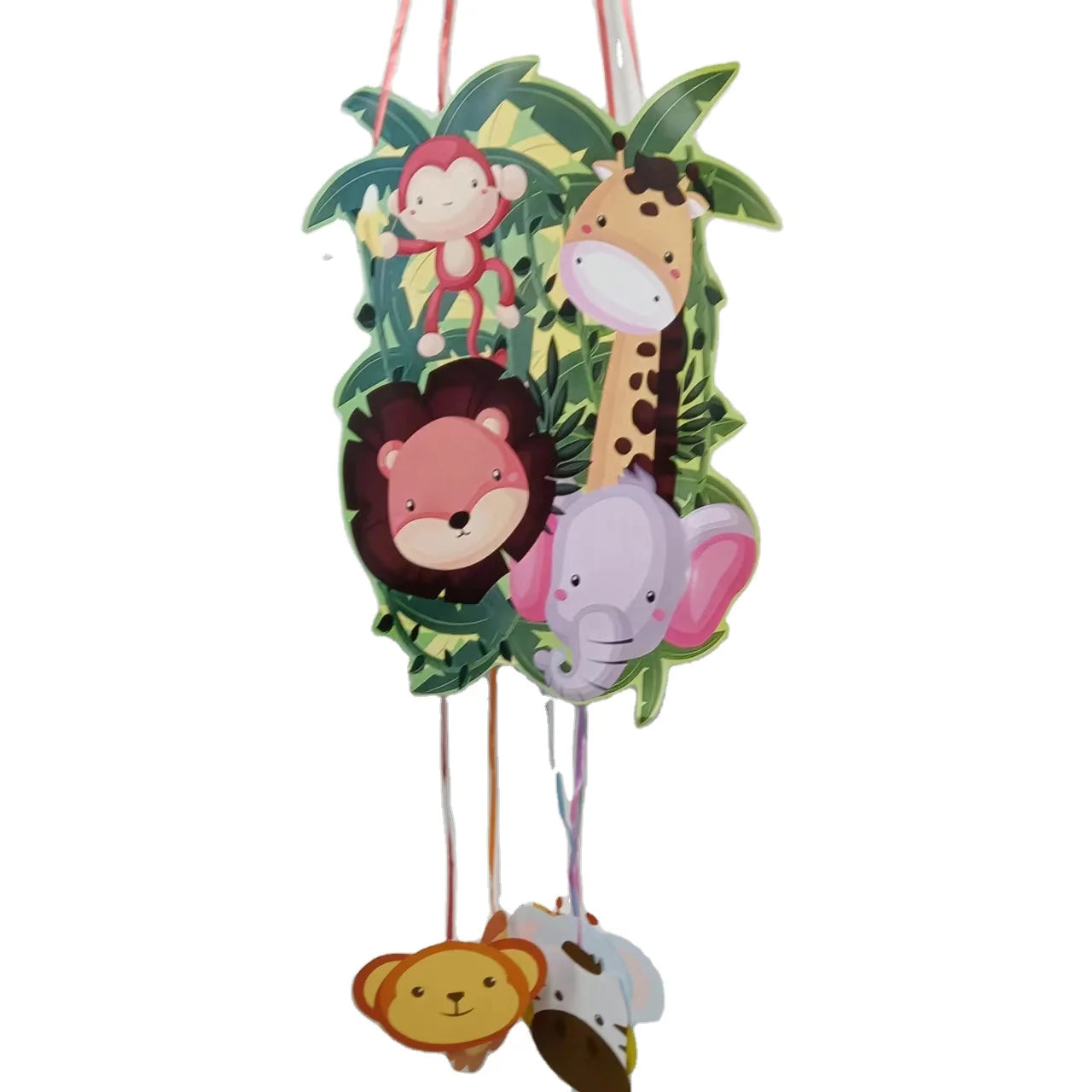 Animal Theme Children Foldable Piñata Charming Happy Decoration Hanging Party Supplies Propz Pulled String Paper Piñata
