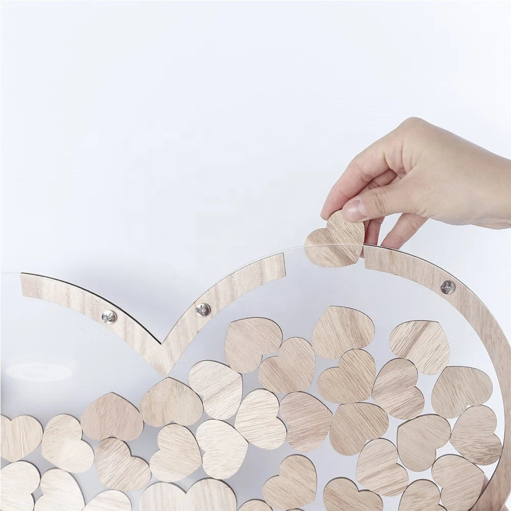 Wedding Guestbook Alternative Puzzle Customized Wedding Alternative Heart Wood Guestbook