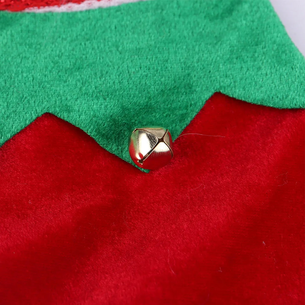 BSCI Christmas and New Year Party Supplies Gifts Big Socks Bells Non-woven Elf Jin Cong Silk Striped Colored Santa Socks