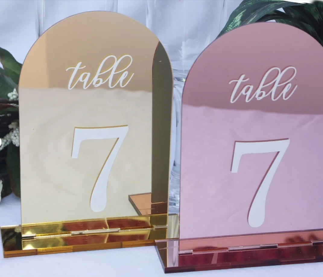 1 Wedding Party, Wedding Signage Gold Table Number Luxury Wedding Acrylic Table Number