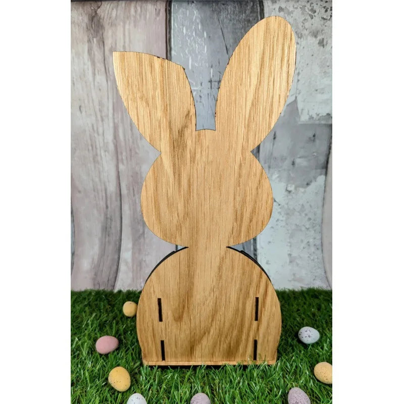 Easter and Thanksgiving 3 Wooden Easter Bunny Desktop Pencil Holder Desk Egg Tray Office Desktop Decor Spring Ornament Plywood Bunny Egg Basket