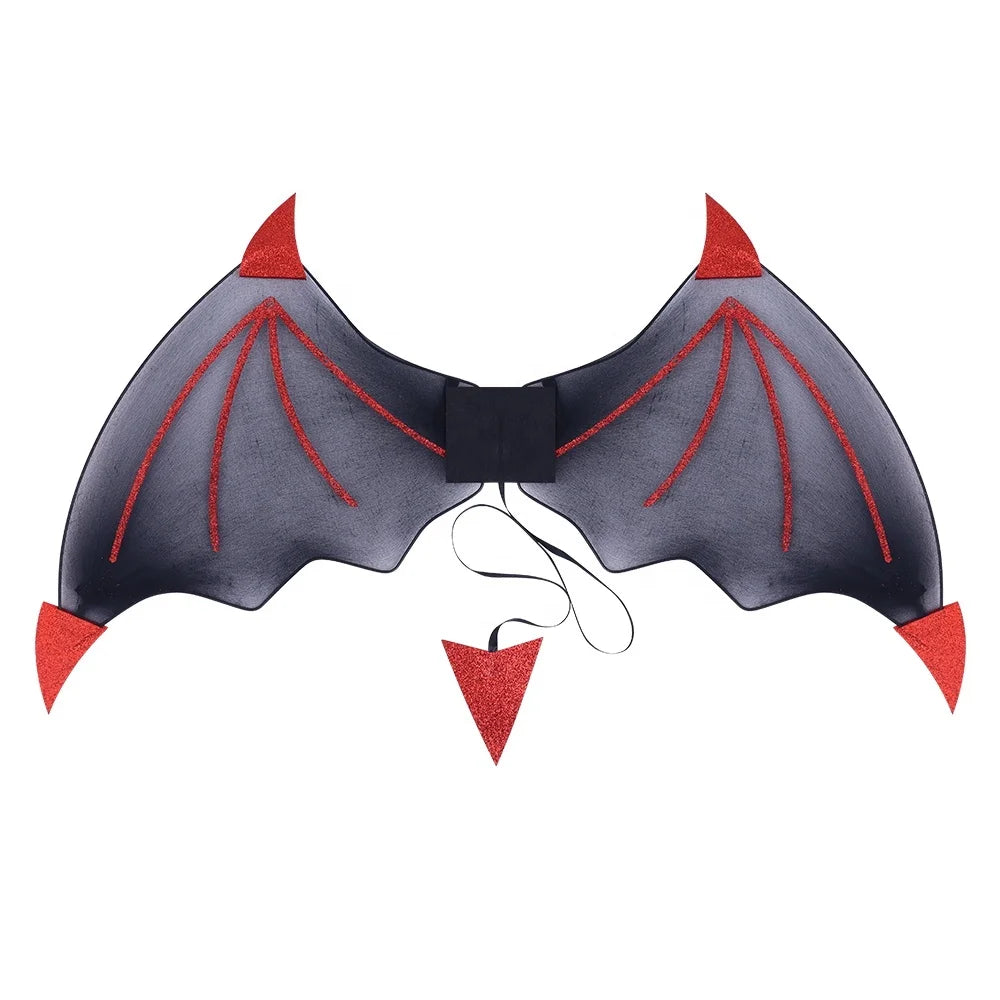 Halloween & Day of the Dead Devil Costume Set Evil Wings Devil Stick Devil Horn Cosplay Party Costume Accessories