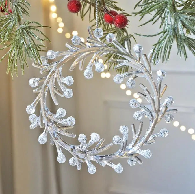 50 creative Christmas party ornaments Christmas tree pendant decoration simulation transparent acrylic wreath pendant props