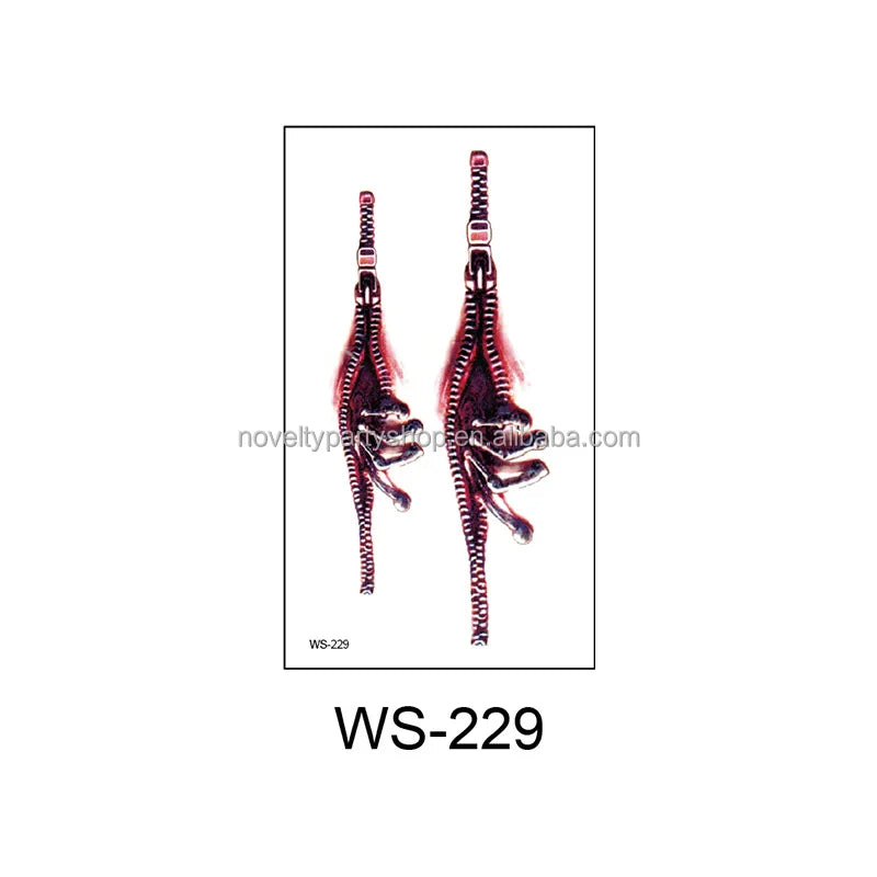 Halloween & Day of the Dead Halloween Makeup Fake Scar Tattoo Temporary Fake Bloody Wound Stitches Tattoo Stickers