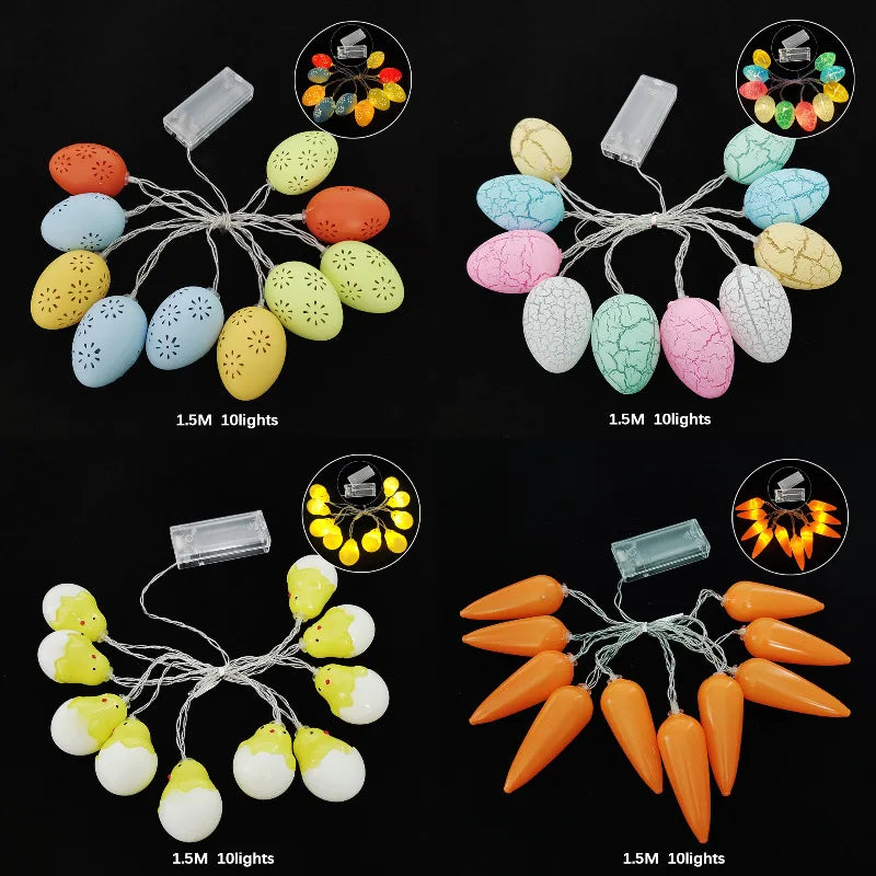 Easter and Thanksgiving 3 Cracked Eggshell Easter Festival Fairy Light with Shell Egg Easter Party Decoration Easter Egg String Lights