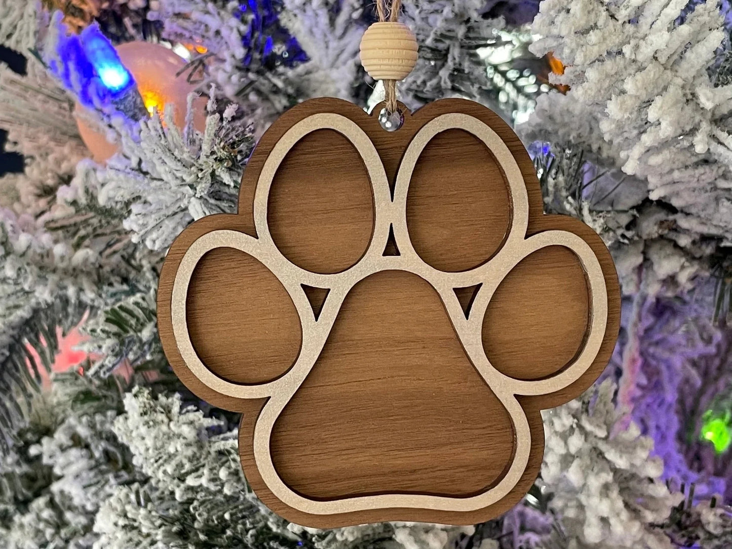 Pet Festival, Paw Print Custom Decorative Ornaments Wood Paw Print Tree Decorative Ornaments Seasonal Gift Decorations