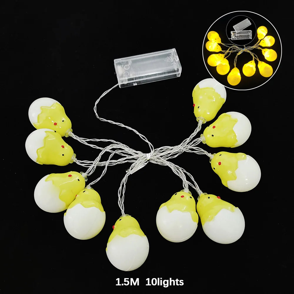 Easter and Thanksgiving 3 Cracked Eggshell Easter Festival Fairy Light with Shell Egg Easter Party Decoration Easter Egg String Lights