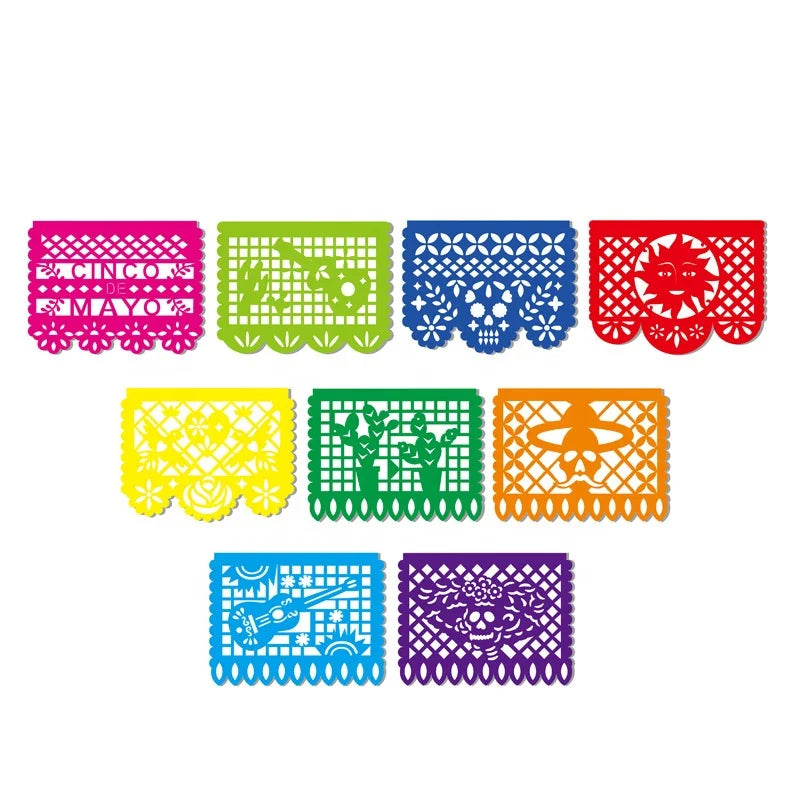 Mexican Party Banner Large Plastic Papel Picado Banner