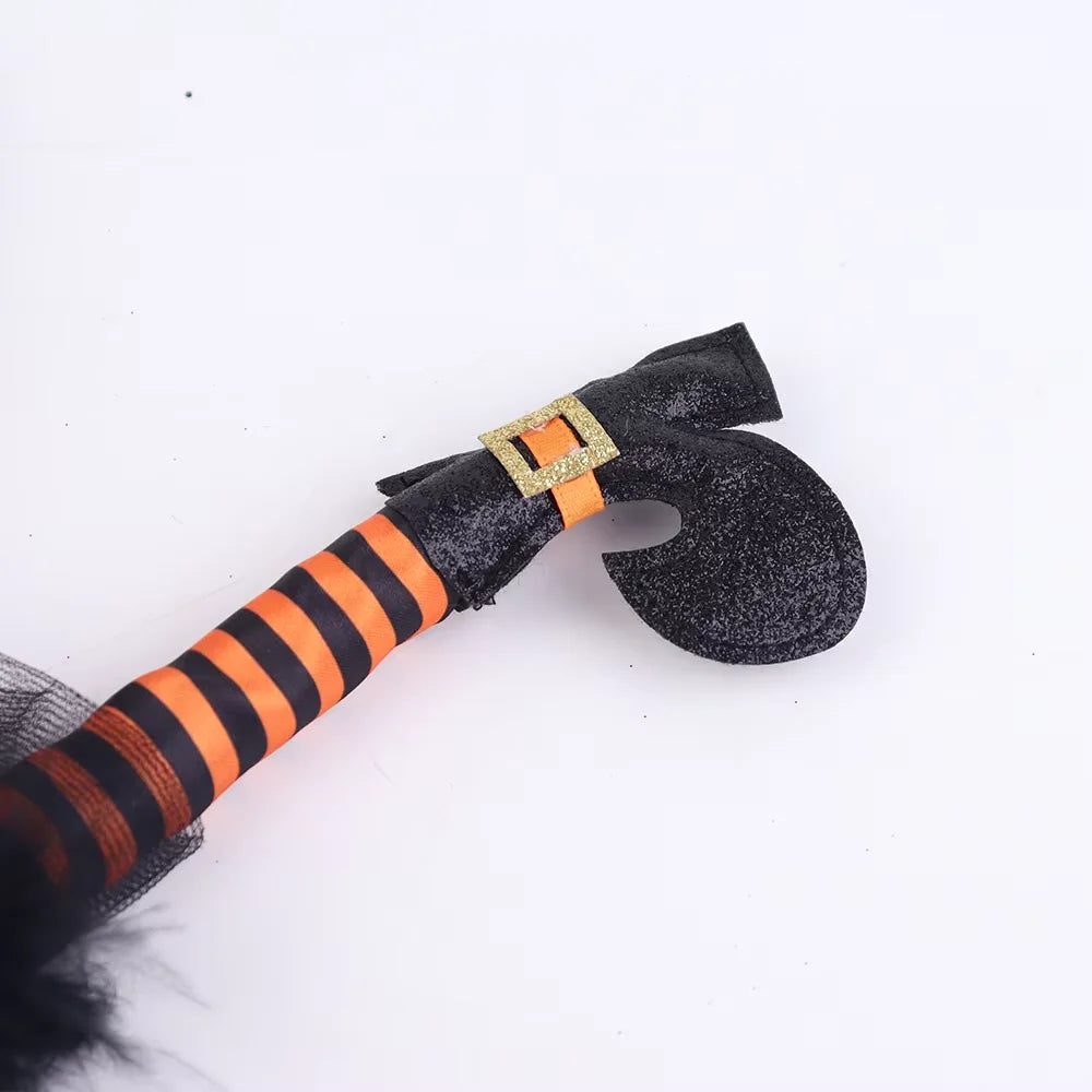 Halloween & Day of the Dead Funny Headband Witch Legs Headband Hairband Hairy Bells Headband Costume Headband