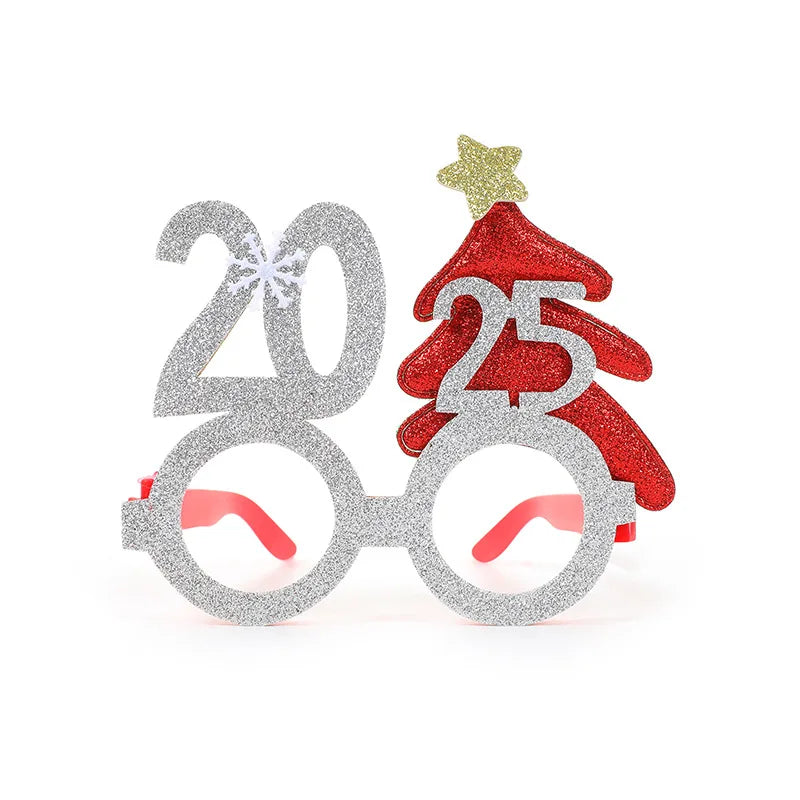 1 Wedding Party, Wholesale Christmas Decoration 2025 Christmas Glasses Electroplating Glitter New Digital Funny Christmas 2025 Glasses