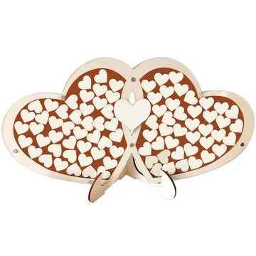 1 wedding party, wedding with stand 1 double heart and 100 small heart baby shower birthday heart drop guest book