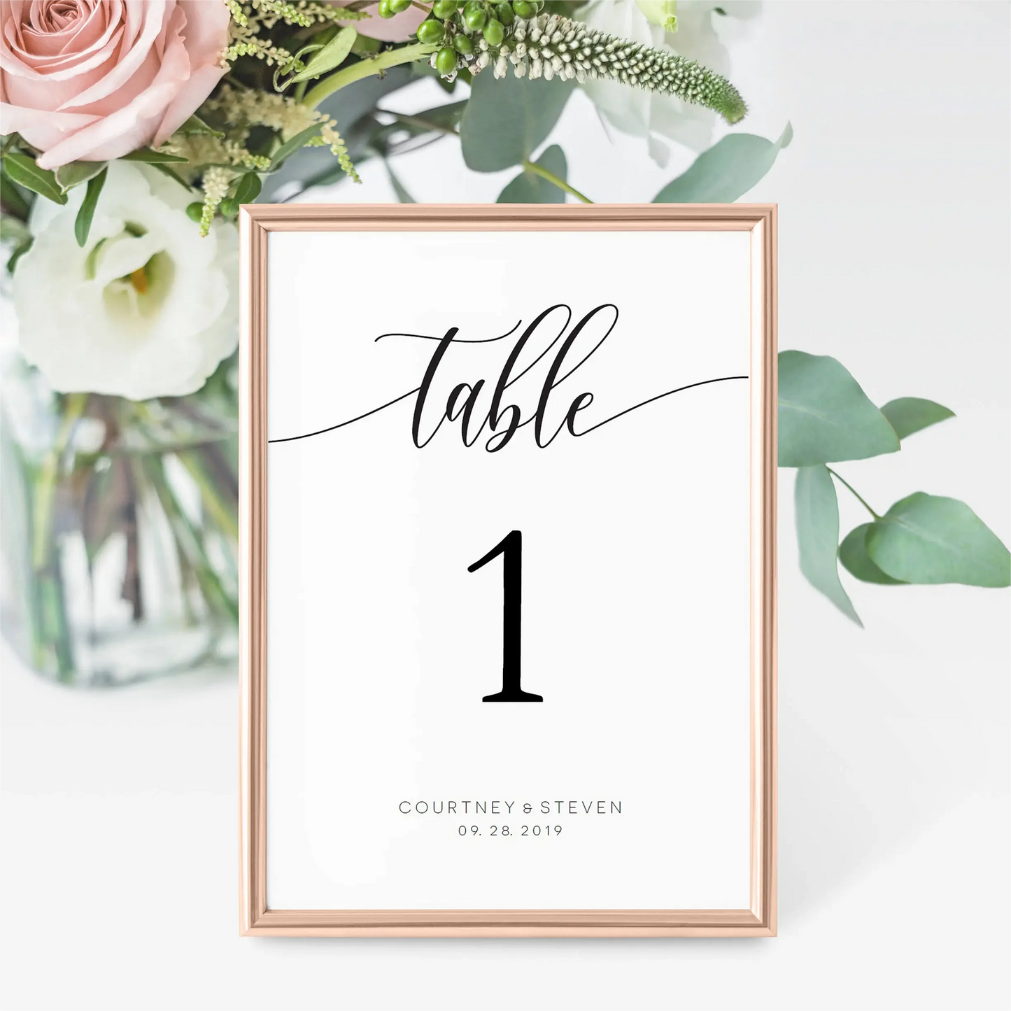 1 Wedding Party 5x 7 Wedding Table Number Printable Custom Paper Table Number Personalized Wedding Calligraphy Table Number