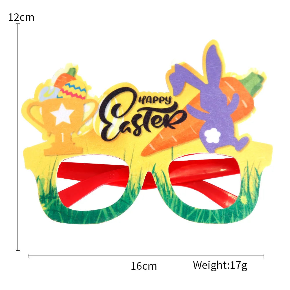 Easter and Thanksgiving 3 Novelty Easter Themed Glasses Party Glasses Decorative Glitter Bunny and Egg Sunglasses Frame Easter Party Glasses