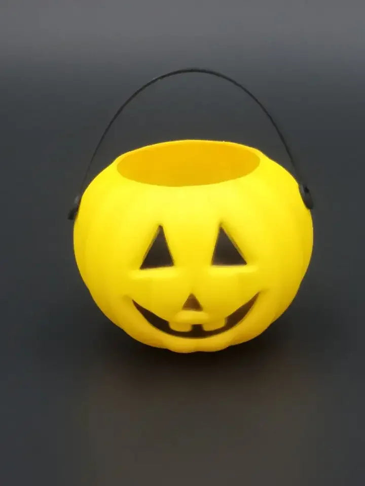 Halloween & Death Day Luminous Decoration Plastic Portable Pumpkin Lamp Candy Jar Children's Show Props Halloween Mini Pumpkin