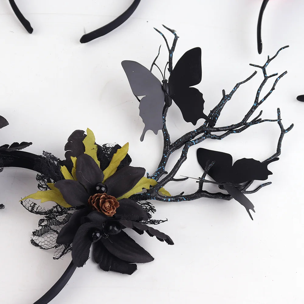 Halloween & Death Day Gothic Skull Hairhoop Halloween Dress up Headband Theme Party Cosplay Hairband