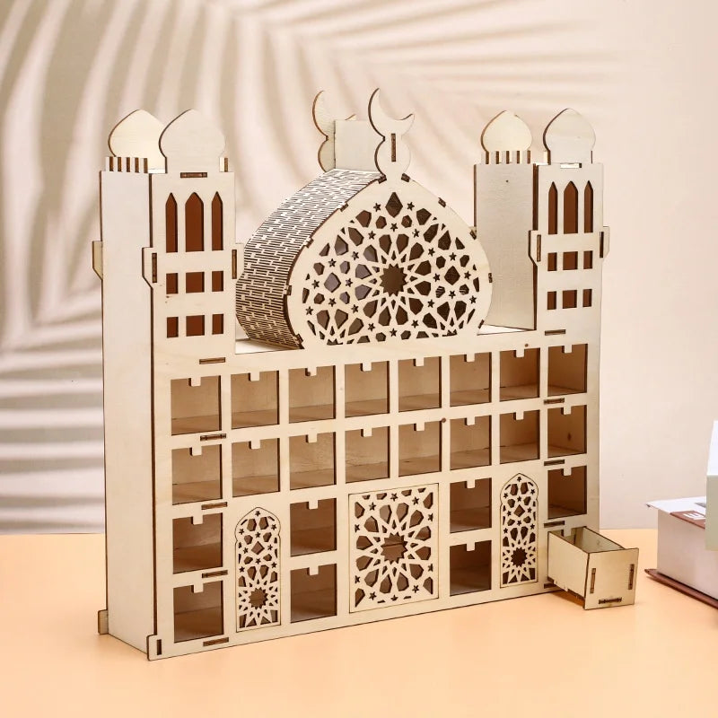 Halloween & Day of the Dead DIY Creative Assembly Wooden Calendar Ramadan Christmas Easter Halloween 24 Countdown Desktop Ornaments Calendar Gift Box