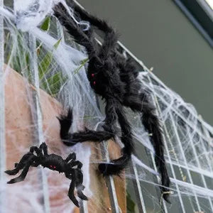 Halloween & Death Day 30cm Halloween Home Decor Yard Porch Ornaments Haunted House Realistic Artificial Spider Black Plush Halloween Giant Fake Spiders