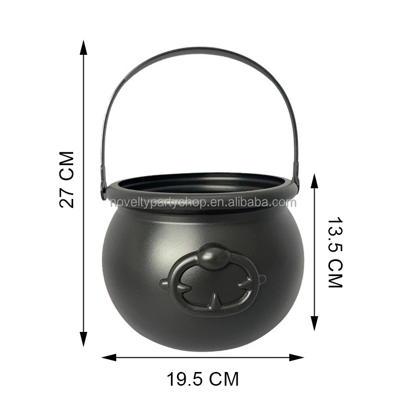 Halloween & Death Day Novelty 7.5 Inch Colorful Halloween Cauldron Plastic Cauldron Portable Witch Cauldron with Handle