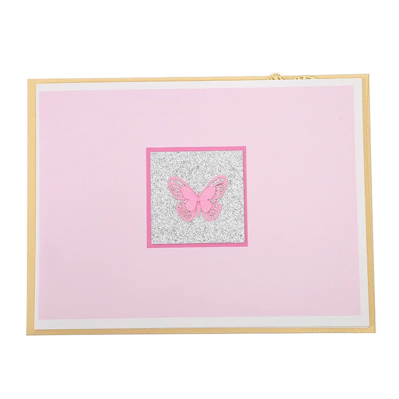 1 Wedding party, Valentine's Day graduation anniversary 3D flying butterfly card thinking you pink purple butterfly pop-up card