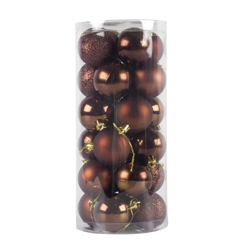 30Pcs 6CM popular flash custom wholesale Christmas supplies blue and white Christmas tree ball decoration