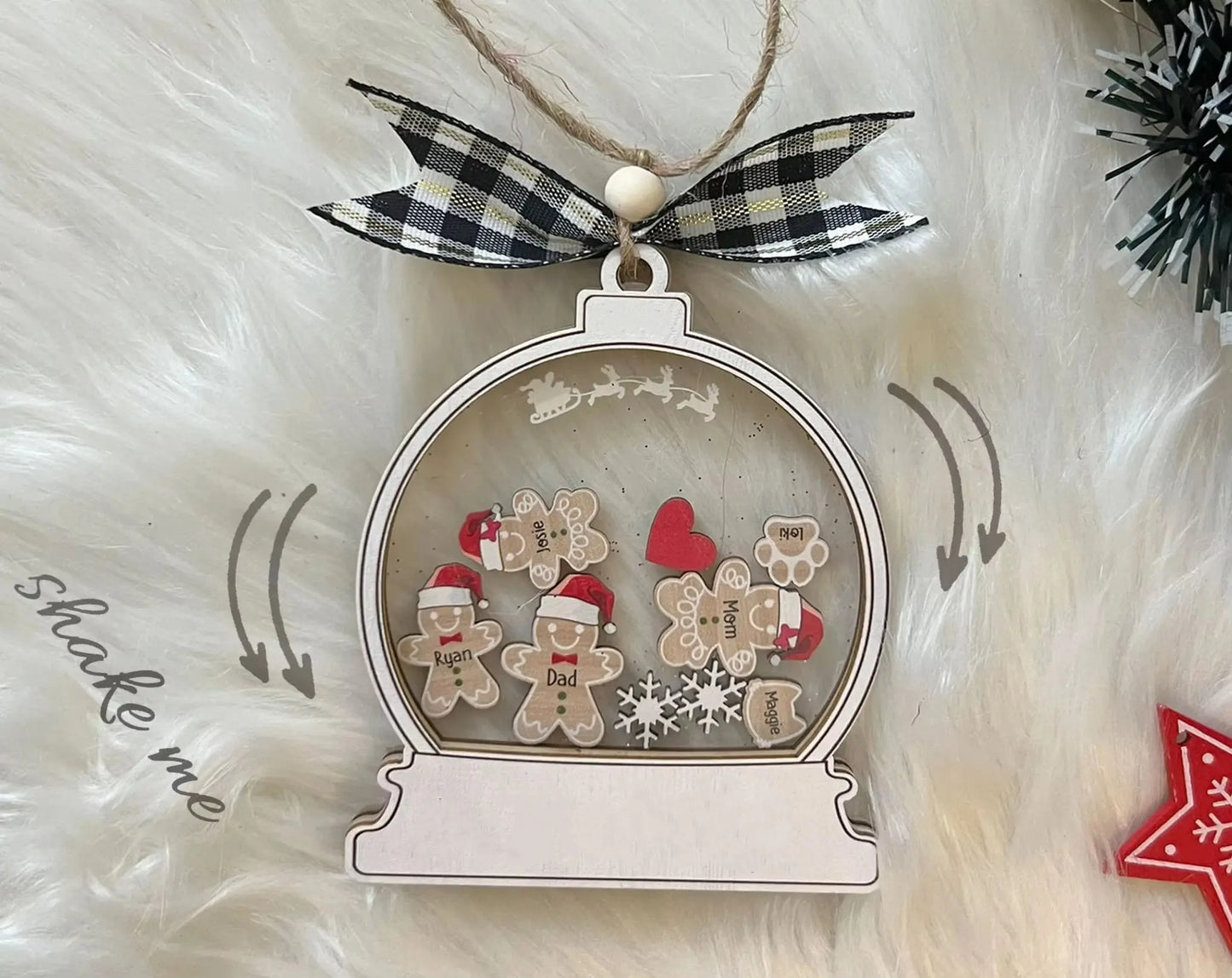 Personalized Gingerbread Hooded Family Christmas Ornaments, Custom Family Ornaments 2024 Cookie Ornaments Christmas Gifts