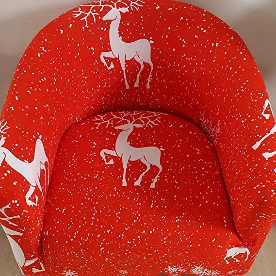 Christmas Club Chair Sofa Cover Stretch Barrel Chair Cover Printed Christmas Bath Chair Sofa Cover Soft Spandex Armrest Chair Cover